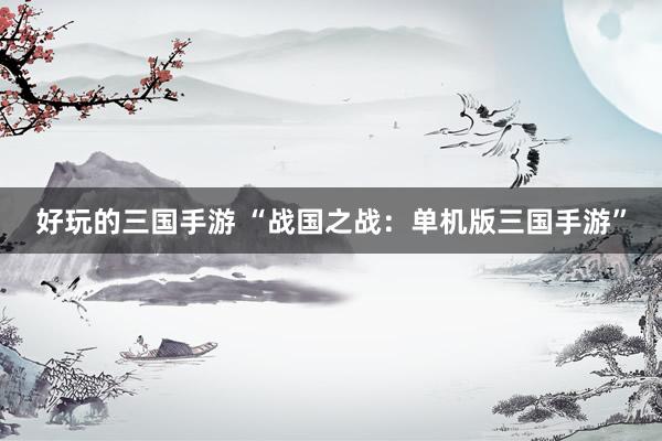 好玩的三国手游 “战国之战：单机版三国手游”